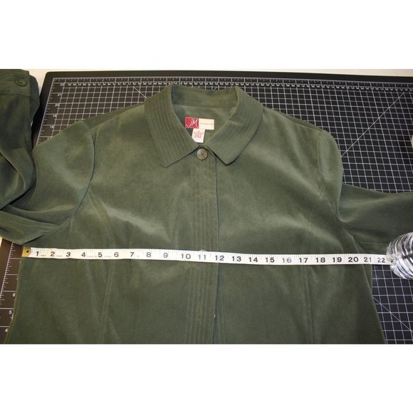 JM collection Jacket and skirt suit  14 Army Green 97% Polyester & 3% Spandex - Picture 4 of 12
